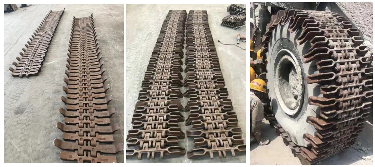 Противоскользящие гусеницы для шин погрузчика Противоскользящие гусеницы для шин погрузчика