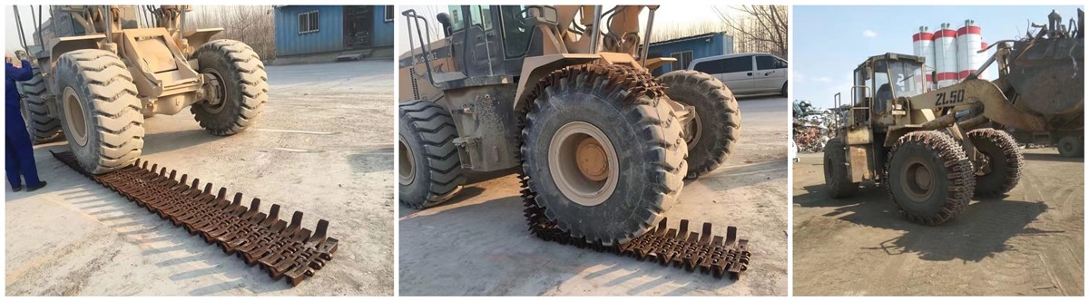 Противоскользящие гусеницы для шин погрузчика Противоскользящие гусеницы для шин погрузчика