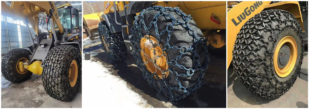 Цепи противоскольжения для шин погрузчиков